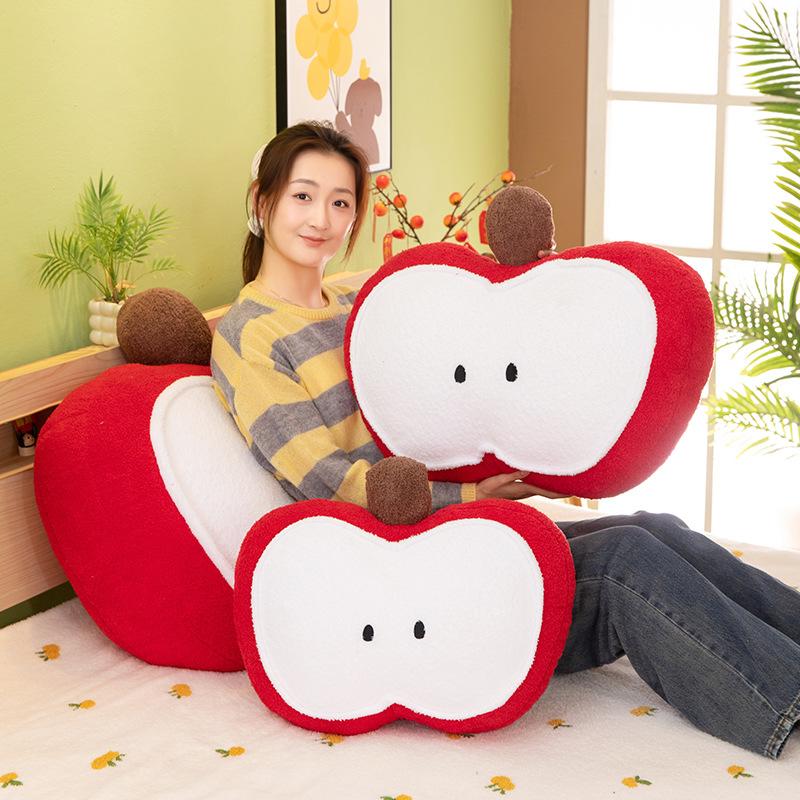 New Ins Style Cute Cartoon Apple Pillow Girl Sleeping Bay Window Tatami Cushion Sofa Waist Protection Pillow