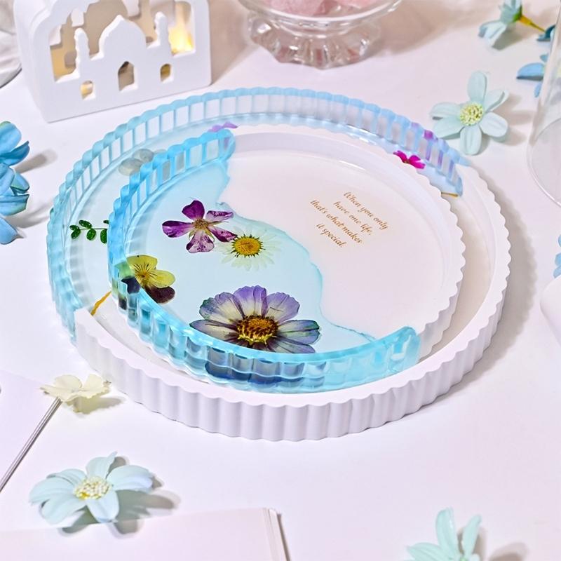 Jewelry Tray Silicone Moulds Resin Plate Molds for Epoxy Resin Craft Candle Holder Jewelry Storage Tray Home Decoration