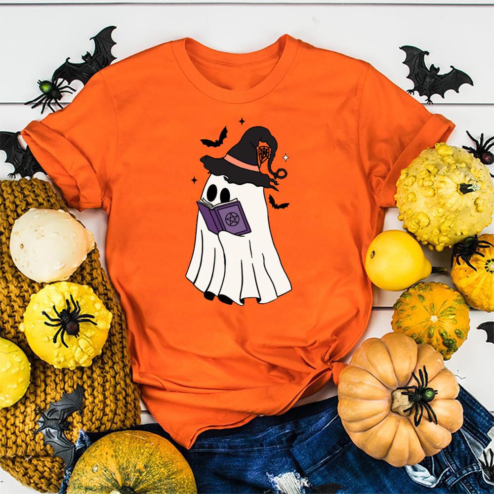 Halloween Unisexs Shirt Cute Halloween Ghost Shirt Halloween Party ShirtUnisex Summer Round Neck Tee Shirt Femme TShirts