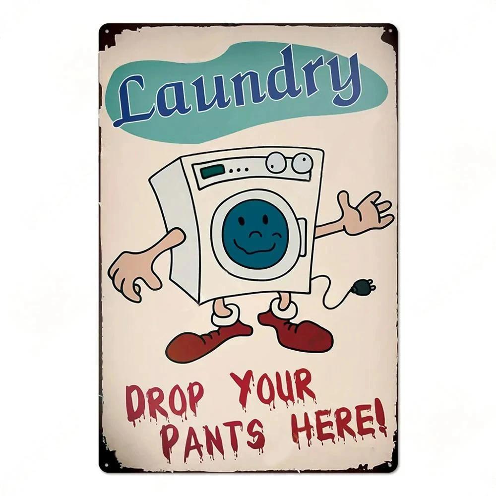 Laundry Room Billboard Vintage Metal Tin Sign Decor Funny Poster Plate Rust Decorative Plaque Tinplate Dry Clean Store Signs