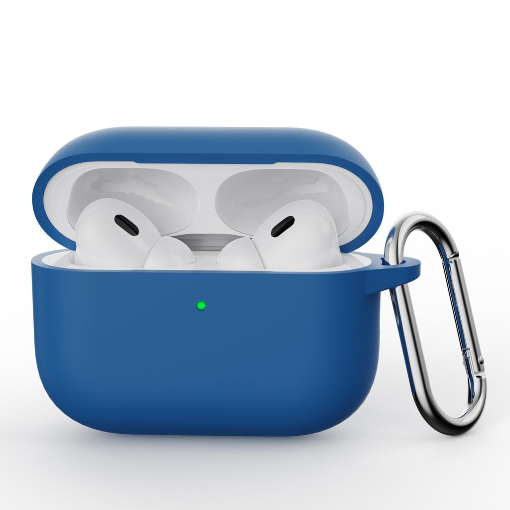 Solid color silicone one-piece earphone case for AirPods PRO1 Bluetooth earphone case with hook