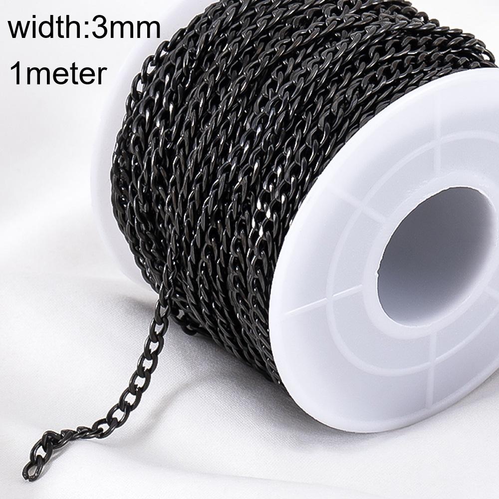 2meter 1meter Black Plated Chain for Men Punk Jewelry Making Necklace Stainless Steel Trend Link Chain Chunky Chain DIY Bracelet