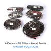 ZFX1 For Tesla Model 3 Y 2020-2025 Highland Juniper Car Door Rubber Seal Strips Kits Noise Insulation Trunk Hood Sealing Accessories
