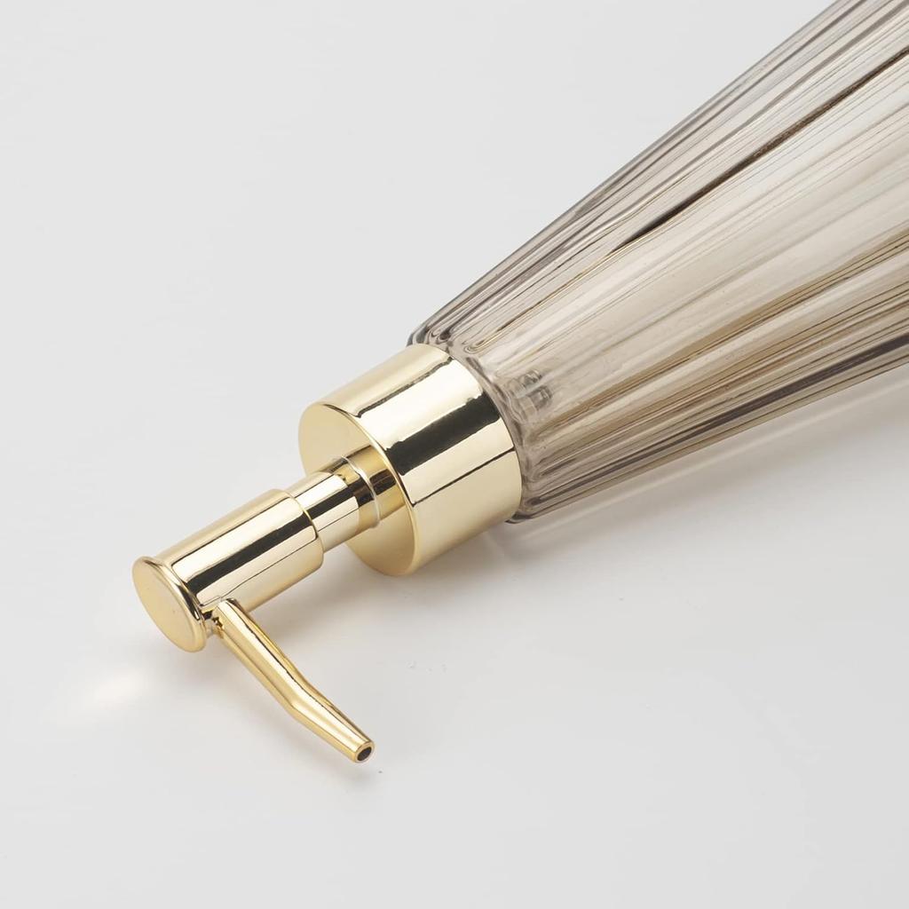 4 10oz/300ml Hand Soap Dispensers for Bathroom and Kitchen, Glass Soap Dispenser with Gold Rust Proof Pump