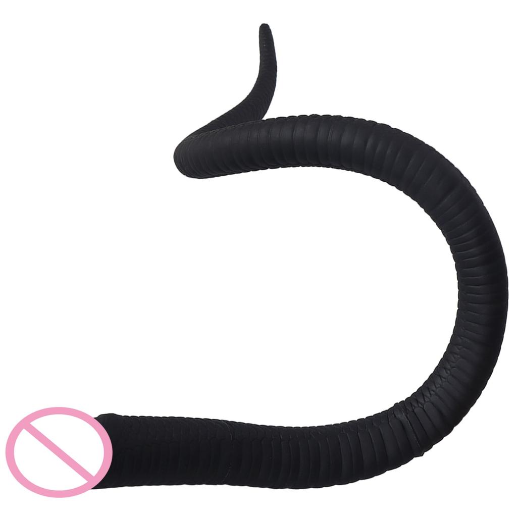 Extra Long Black Snake Shaped Anal Plug Three Sizes of Anal Plugs Adult Sex Toys Double Insertion Anal Plug  Man Women 18+ Waterproof & Easy To Clean