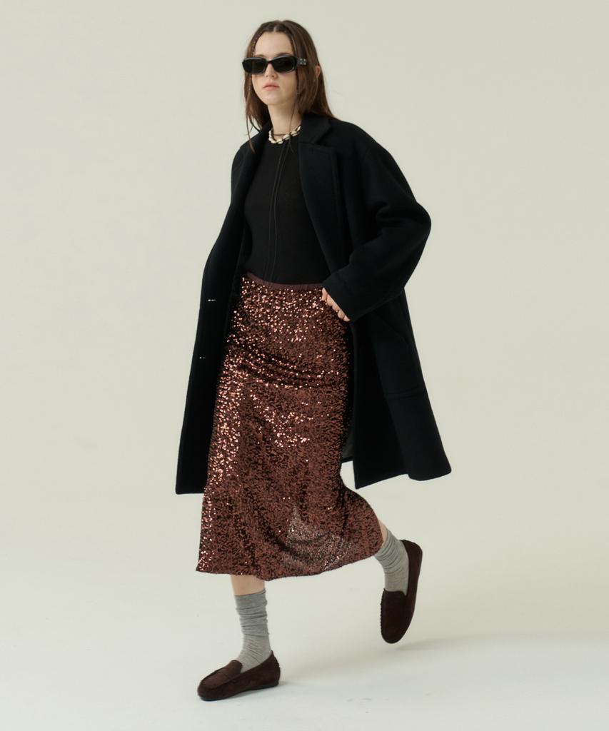 VOYONN 2.5Mm Beaded Skirt Party Brown 0153