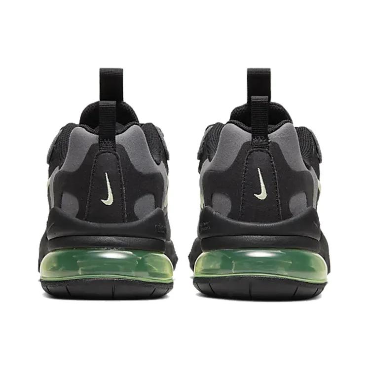 Nike Air Max 270 React Grade School 'Black Barely Volt' (Unisex) Black / Barely Volt / Black / Dark Grey Running Shoes BQ0103 008