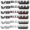 2pcs V8 BITURBO 4MATIC+ 4MATIC Car Badge Emblem Sticker for Mercedes Benz AMG W117 CLA45 W205 C63 W212 E63 W207 W176 A45