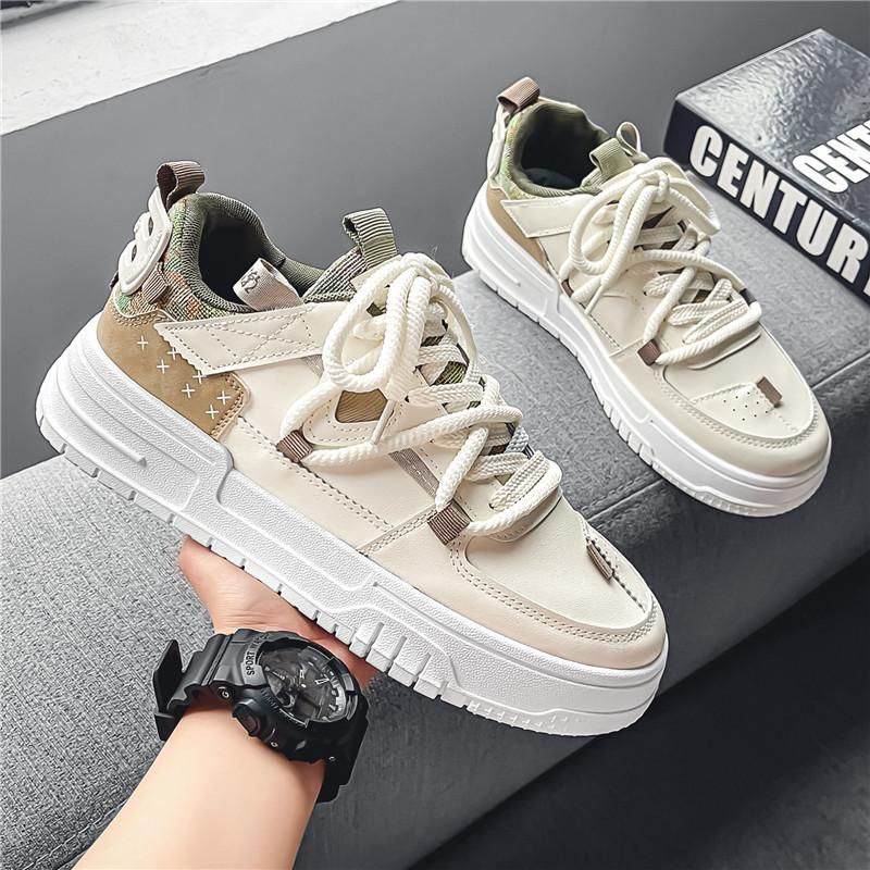 

Men s board shoes 2024 winter new casual leather low-top shoes youth men s shoes sports students casual trendy shoes 44 хакі