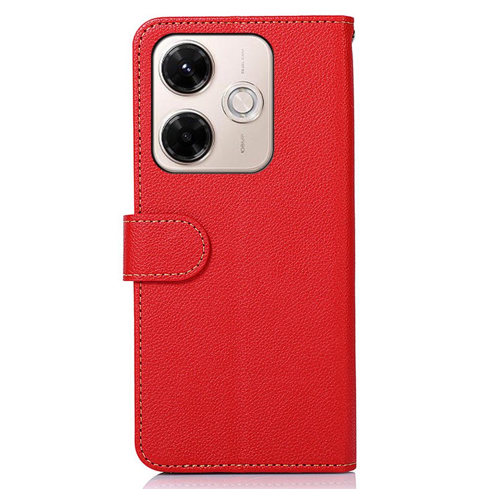 KHAZNEH For Xiaomi Redmi 13x 4G Case RFID Blocking Wallet Litchi Texture PU Leather Phone Cover