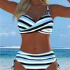 1011 European and American Print Split Two-piece Swimsuit Bikini Flower Series Sexy Beach