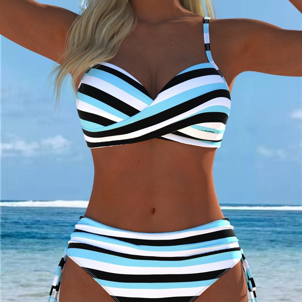 1011 European and American Print Split Two-piece Swimsuit Bikini Flower Series Sexy Beach