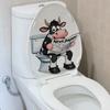 3D Funny Cow Reading Newspaper On Toilet Wall Sticker Self-Adhesive Waterproof Removable Bathroom Home Decor Art