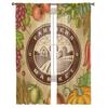 Tende Trasparenti Vintage con Etichetta Mercato Contadino per Soggiorno Tenda Trasparente in Tulle per Finestra Decorazione Camera da Letto Cucina Velo Drappeggi