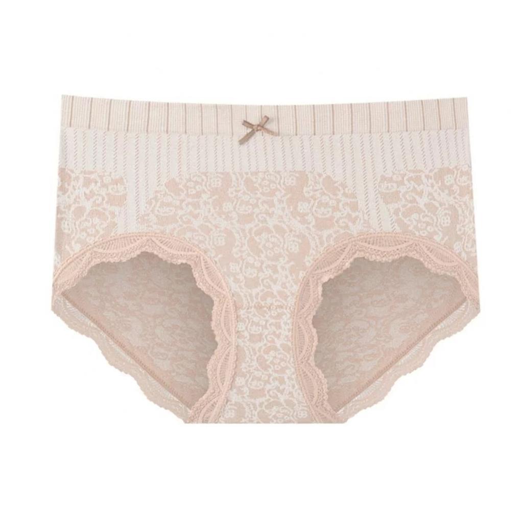 3-Pack Women's High Waist Cotton Lace Briefs Soft Seamless Underwear with Tummy Control