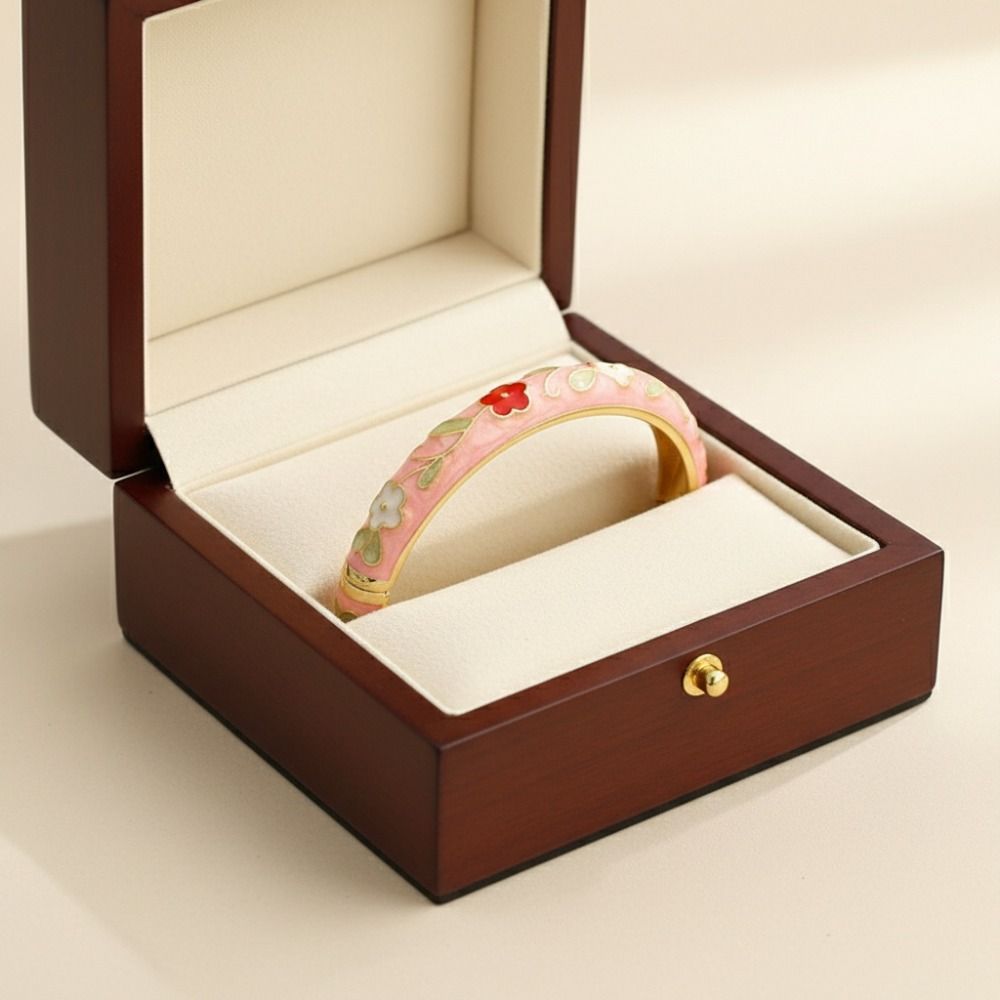 Zinc Zinc Zinc Alloy Cloisonne Bracelet Rustic Style Vintage Bracelet Light Luxury Women Bangle Cheongsam