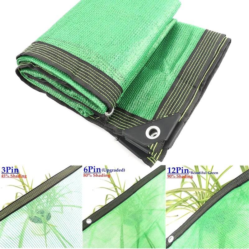 3~12Pin Zelená Anti UV HDPE Stínící síť Venkovní Altán Střešní Stínící síť Skleník Zahradní Rostliny Bazén Stínící síť