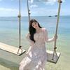Pink Floral Dress Women's Summer New Gentle and Elegant Temperament Sleeveless Waist Thin Long Suspender Skirt
