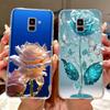 Phone Case For Samsung Galaxy A8+ (2018) SM-A730F / A8 (2018) SM-A530F Elegant Floral Butterfly Soft Silicone TPU Cases