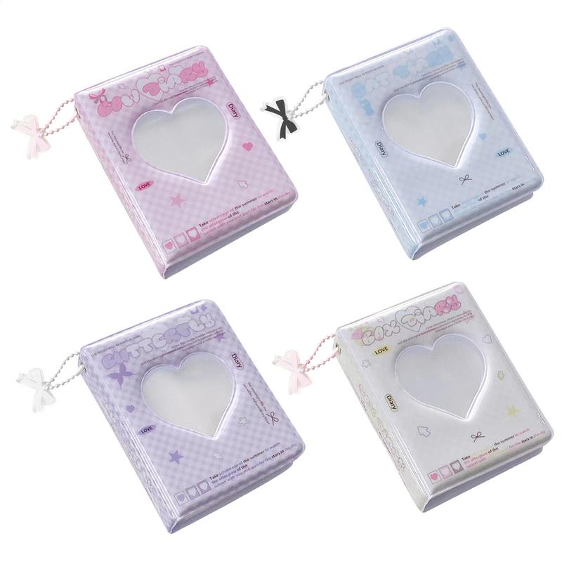40 Pockets Photocard Album Book Love Heart Hollow Photo Card Holder Water Resistant Trendy Photo Binder For Business Cards