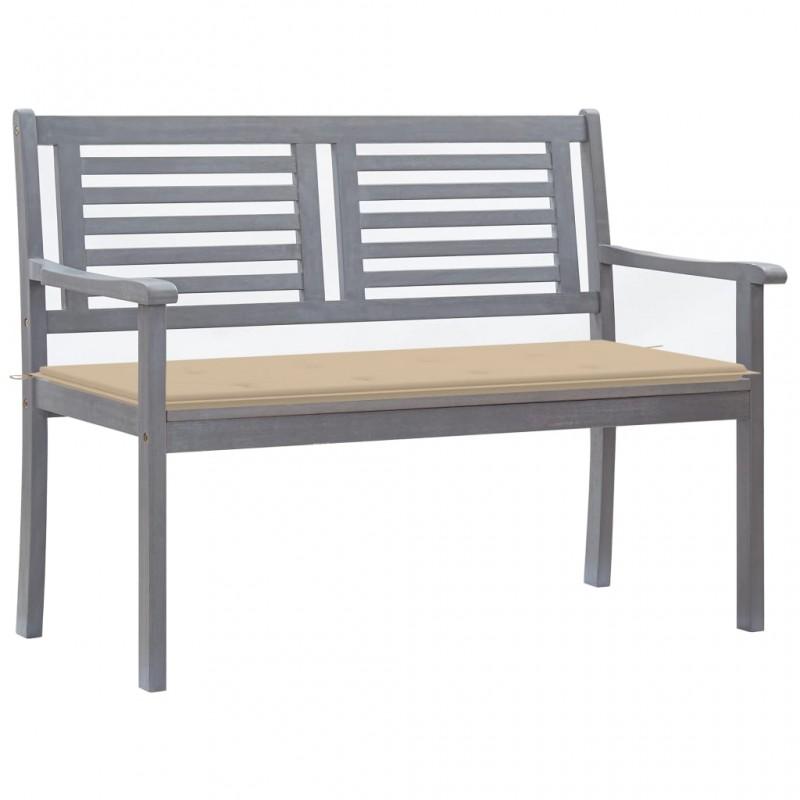 Day and Night - Day and Night 2-seater Garden Bench In Gray Eucalyptus Wood and 120 Cm Cushion