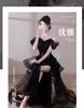 Black evening dress 1011 new banquet host sequined fishtail skirt light luxury niche bar mitzvah catwalk dress