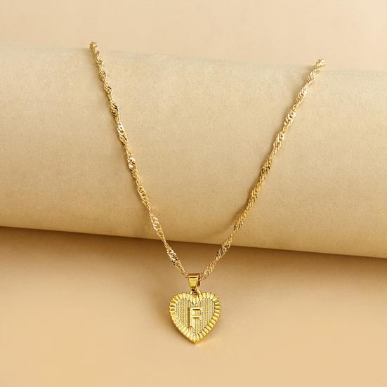 Pendant Necklace A-Z Initial Letter Heart Shape Jewelry Simple Bright Luster Necklace for Birthday