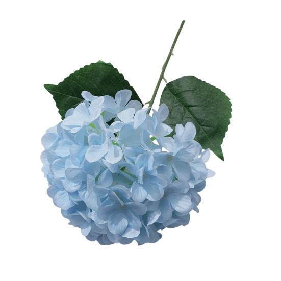 Искусственный цветок гортензии с эффектом Real Touch 27,5  Полный искусственный цветок гортензии Живые искусственные шелковые гортензии для свадебного букета своими руками Весна светло-синий