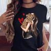 Women T Shirt Fashion Casual Female Print Shirt Loose Women Oneck Tops Harajuku 90s Girls Kawaii T Shirt Korean Style Clothes