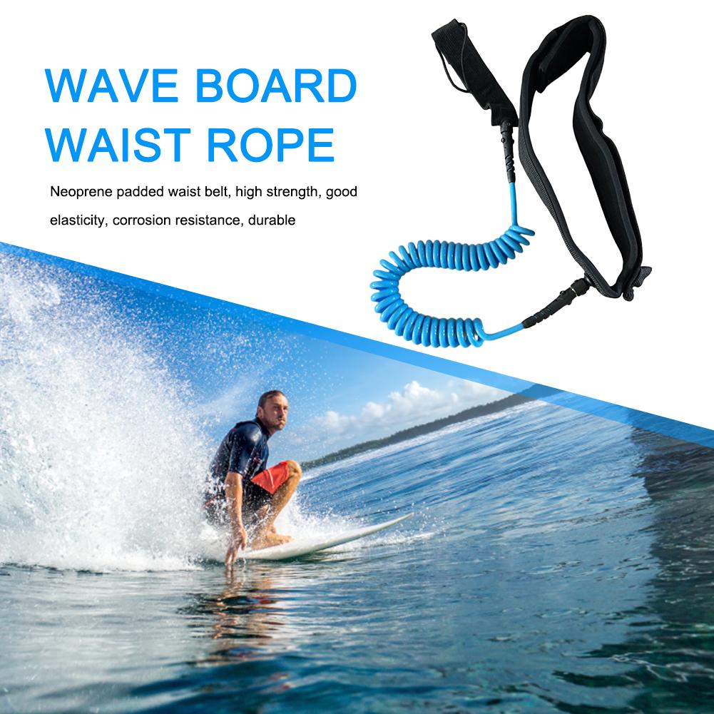 Surfboard Leash Maximum Tensile Length Up To 10 Feet Surfboard Waist Rope Adjustable Safety Board Leash for Stand Paddle Boards