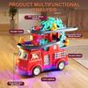 Fire Engine Slide Toy for Kids Interactive Toddler Playset with Music Light Racing Track Ferris Wheel Birthday Gift for Boy Girl