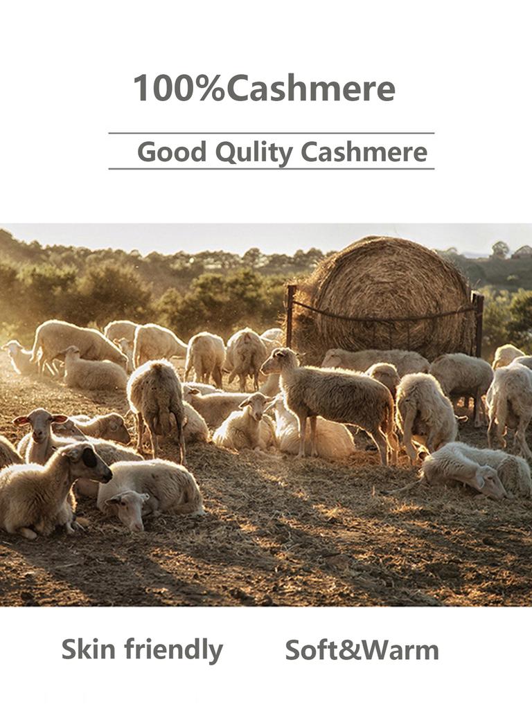 100% Cashmere Knitted Printed Solid Color Soft Pashmina For Ladies Windproof Neckerchief Warmth Outdoor Hiking Casual For Winter