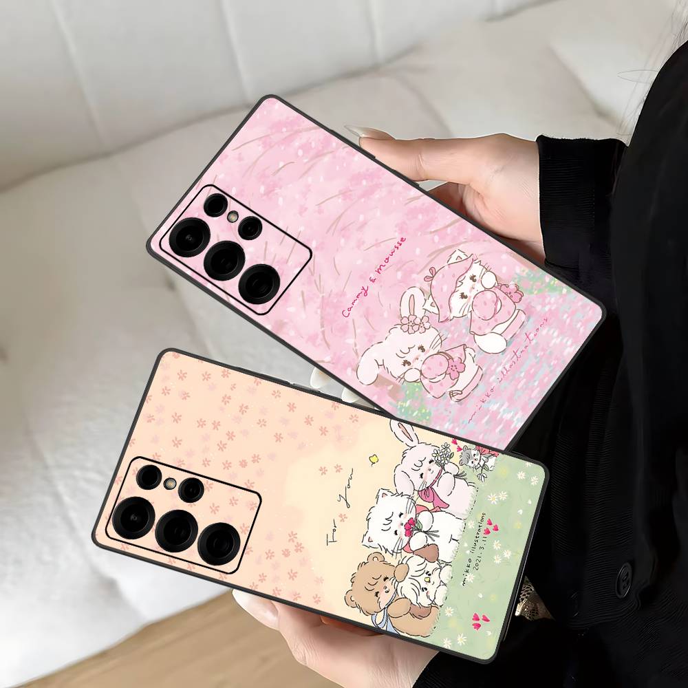 Cute M-mikko C-characters Phone Case For Samsung S 24 Fe 25 Ultra Plus 20 Lite 21 30 22 23 24 22 Ultra 5G Fundas