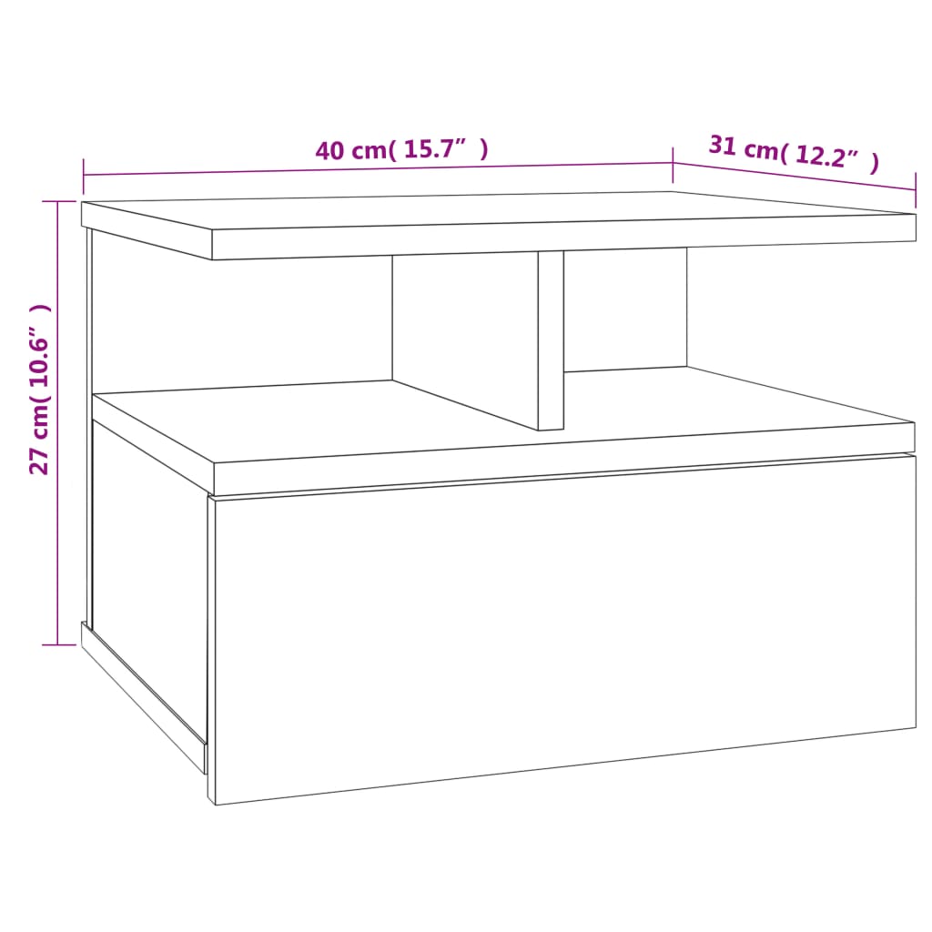 Hanging Nightstands 2 pcs Concrete Grey 40 x 31 x 27 cm Particleboard