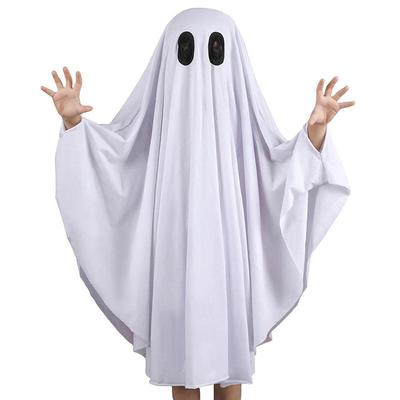 Nueva Capa de Halloween Fantasma Blanco Sudadera con Capucha Capa Disfraz de Fiesta de Terror para Niños Adultos Capa de Disfraz Cosplay