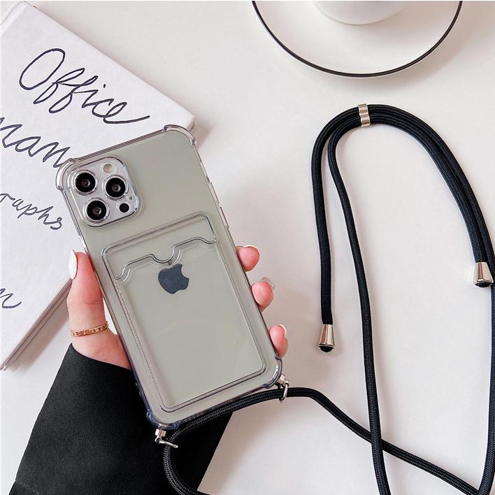 Crossbody Lanyard Hang Strap Case For iPhone 15 14 11 12 13 Pro Max XS 8 7 Plus X XR SE Shockproof Card Holder Wallet Cover