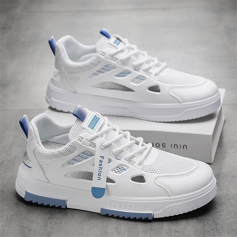Men's Summer New White Shoes Breathable and Versatile Trendy Casual Shoes Running Sports Trendy Shoes Men's Low Top Board Shoes