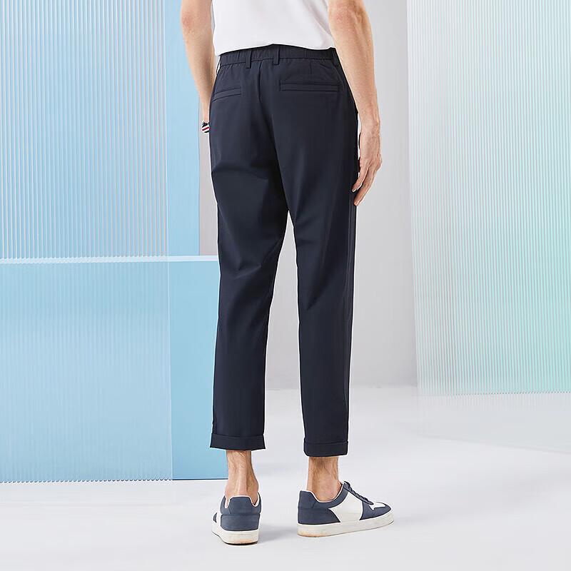 

Qipai Men s Plaid Jacquard Straight-Leg Cropped Casual Pants 3XL