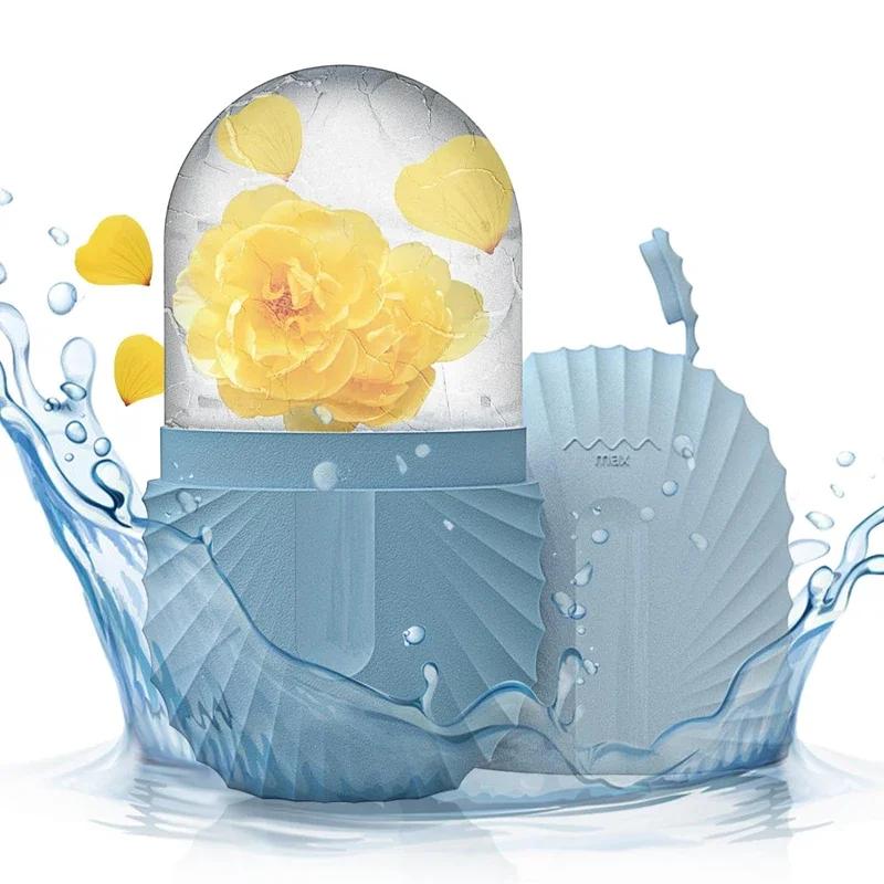 Ice Face Roller Ice Cube Beauty Massage Silicone Ice Mold For Eye Puffiness Ice Facial Roller Shrink Pores Multifunctional Mold