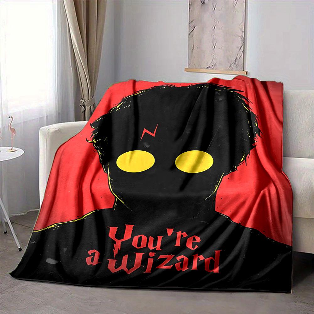 1pc Harry Potte Flannel Throw Blanket Lightweight Soft Warm All Season Blanket for Sofa, Bed, Travel,L1028130 80x120cm