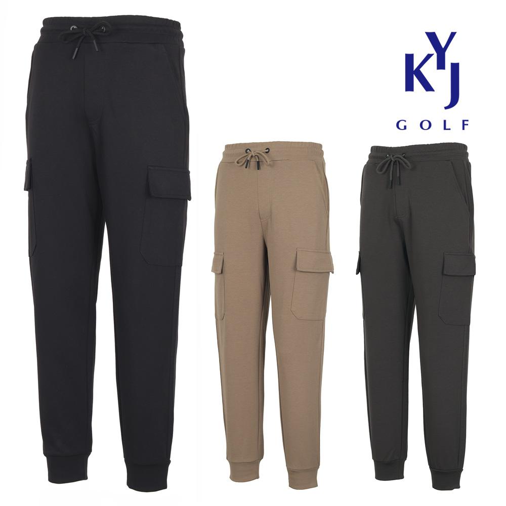 KIM YOUNG JOO GOLF Spring/Autumn Men'S Premium Cotton Blend Elastic Waist Cargo Jogger Pants Knsmsl34