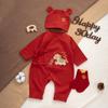 Baby Pferd Sternzeichen Langarm Body - Chinesischer Neujahrsstil, Reine Baumwolle, Knochenloses Design