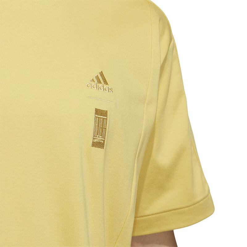 Adidas Casual Pullover Sports T-Shirt Men Tops Yellow IX4272