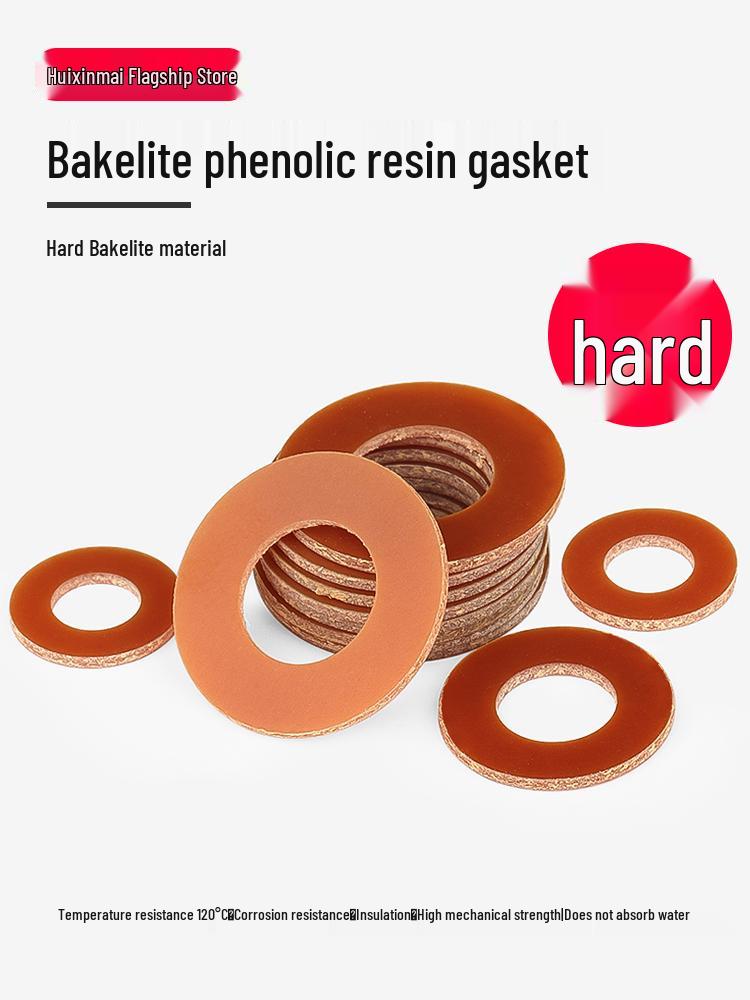 

Insulating Wear-Resistant Bakelite Flat Washer - Hardened Corrosion-Resistant Phenolic Resin Plastic. 5*8*0.5 (200 pcs)