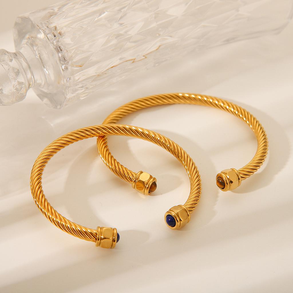 Unique Trendy C-shaped Titanium Steel Bracelet, Stylish Versatile Stainless Steel Bangle, Women's Twisted Bracelet