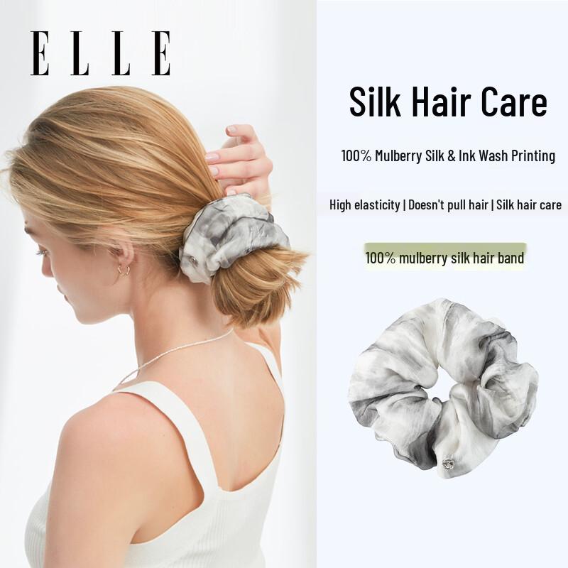 ELLE 100% Mulberry Silk Hair Scrunchie 1 piece