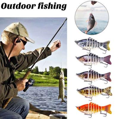 10CM/16G Multi-Jointed Fishing Lure with Hooks 7-Section 3D Swimbait Bionic Hard Artificial Bait Freshwater Saltwater Bass Trout Fishing Accessories