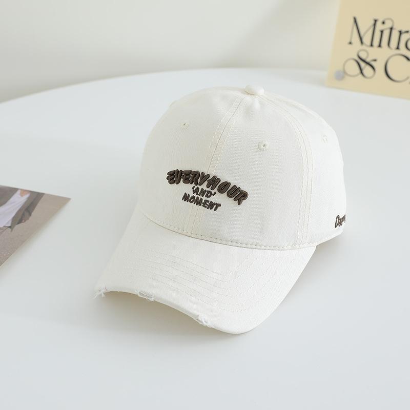 Nouvelle Casquette de Baseball Brodée pour Filles Japonaise à Large Bord Chapeau Haut Mou Doux en Pur Coton Polyvalent Langue de Canard