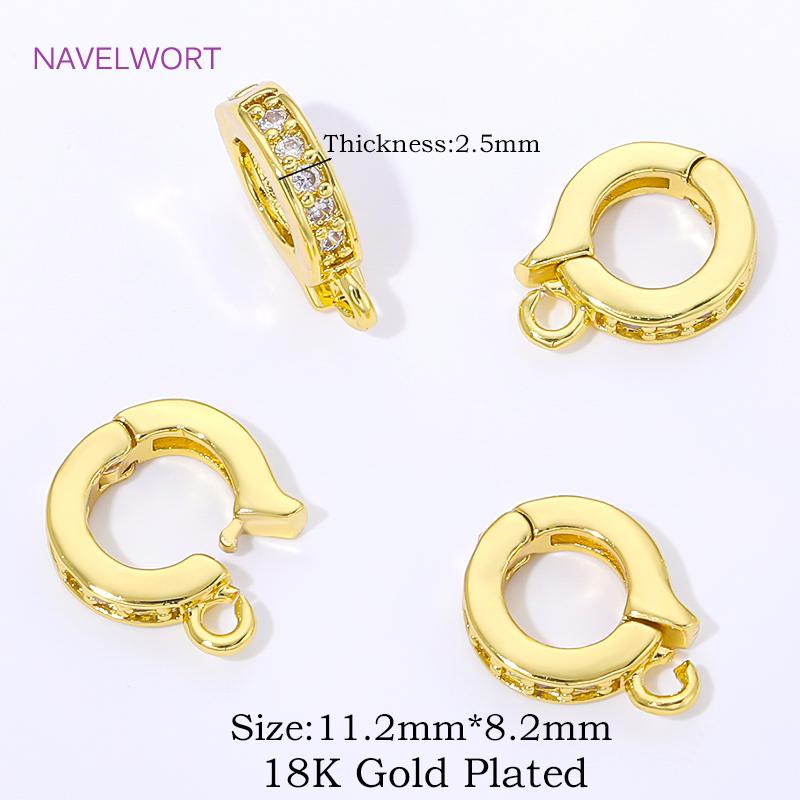 

18K Gold Plated Hinged Necklace Enhancer,Pendant Bail Clasps Connector Fastener For Jewelry Making Supplies DIY Accessories 2 Pieces