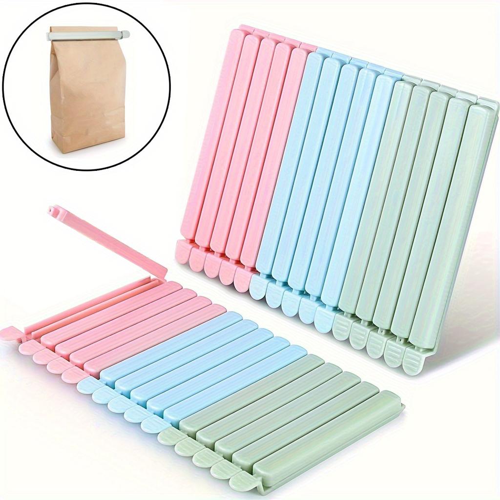 15 ks klipů na chipsy s různými barvami, klipy na velké/malé svačiny, klipy na balení potravin a svačin